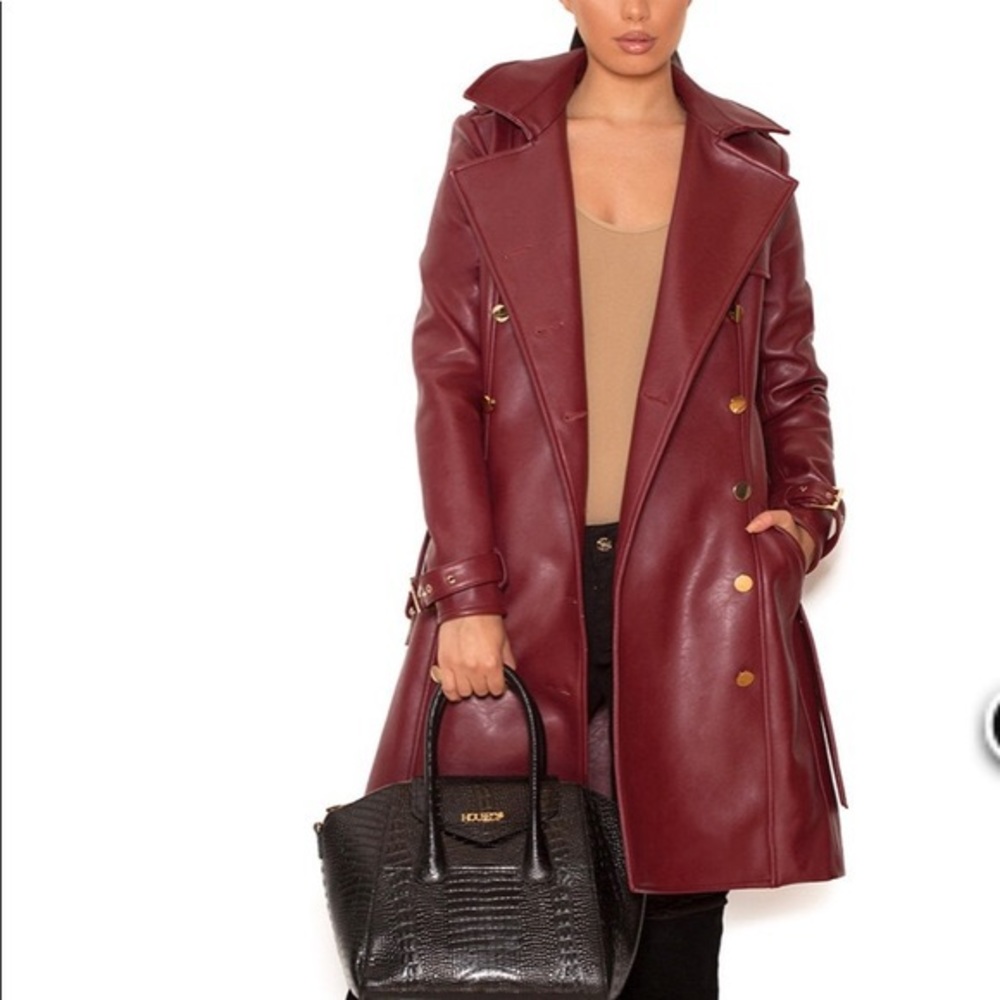 Authentic House of CB Burgundy Vegan leather